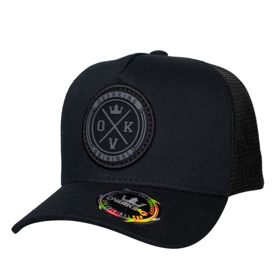 Boné Overking Aba Curva Trucker Patch Preto Preto