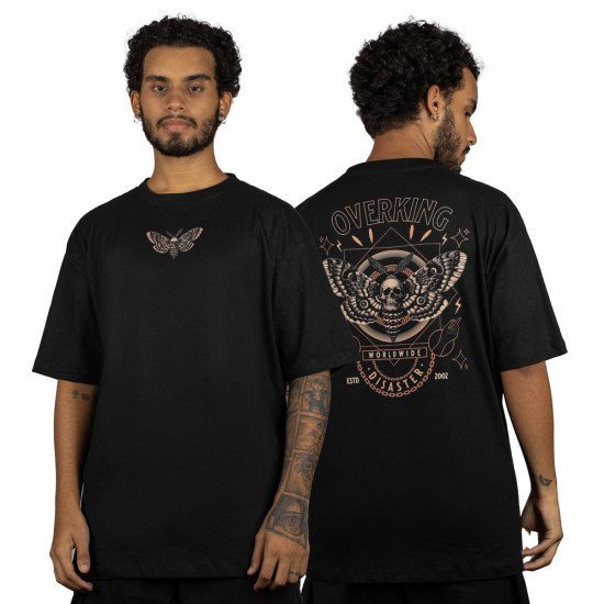 Camiseta Overking Oversized Borboleta Preto
