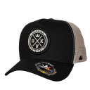 Boné Overking Aba Curva Trucker Patch Preto Bege